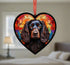 Cocker Spaniel Black Stained Glass Effect Heart Suncatcher